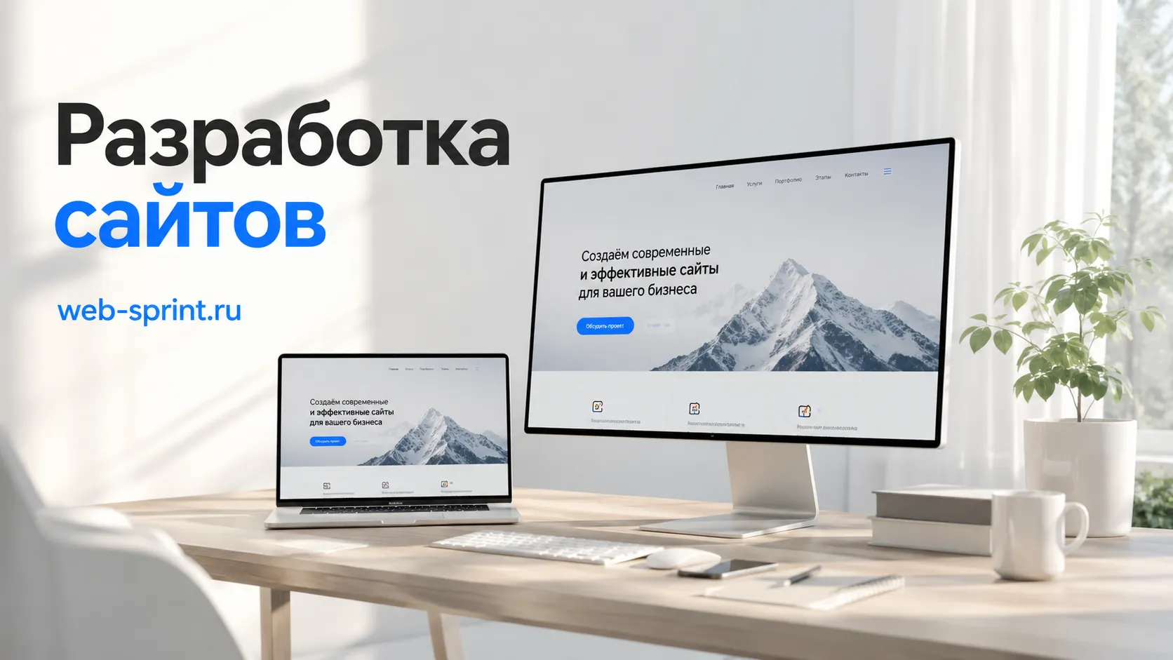 Разработка сайтов — услуга ВебСпринт, 70 000 ₽